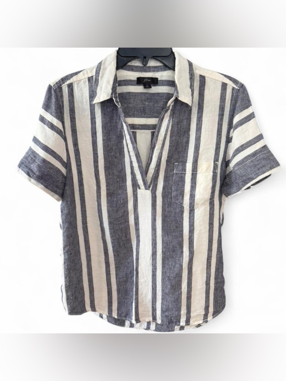 J.Crew striped linen blouse